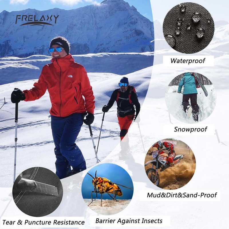Frelaxy Ultra High-Performance Hunting Leg Gaiters - 100% Waterproof with Adjustable Rubber Foot Strap | Perfect for Hiking & Snow