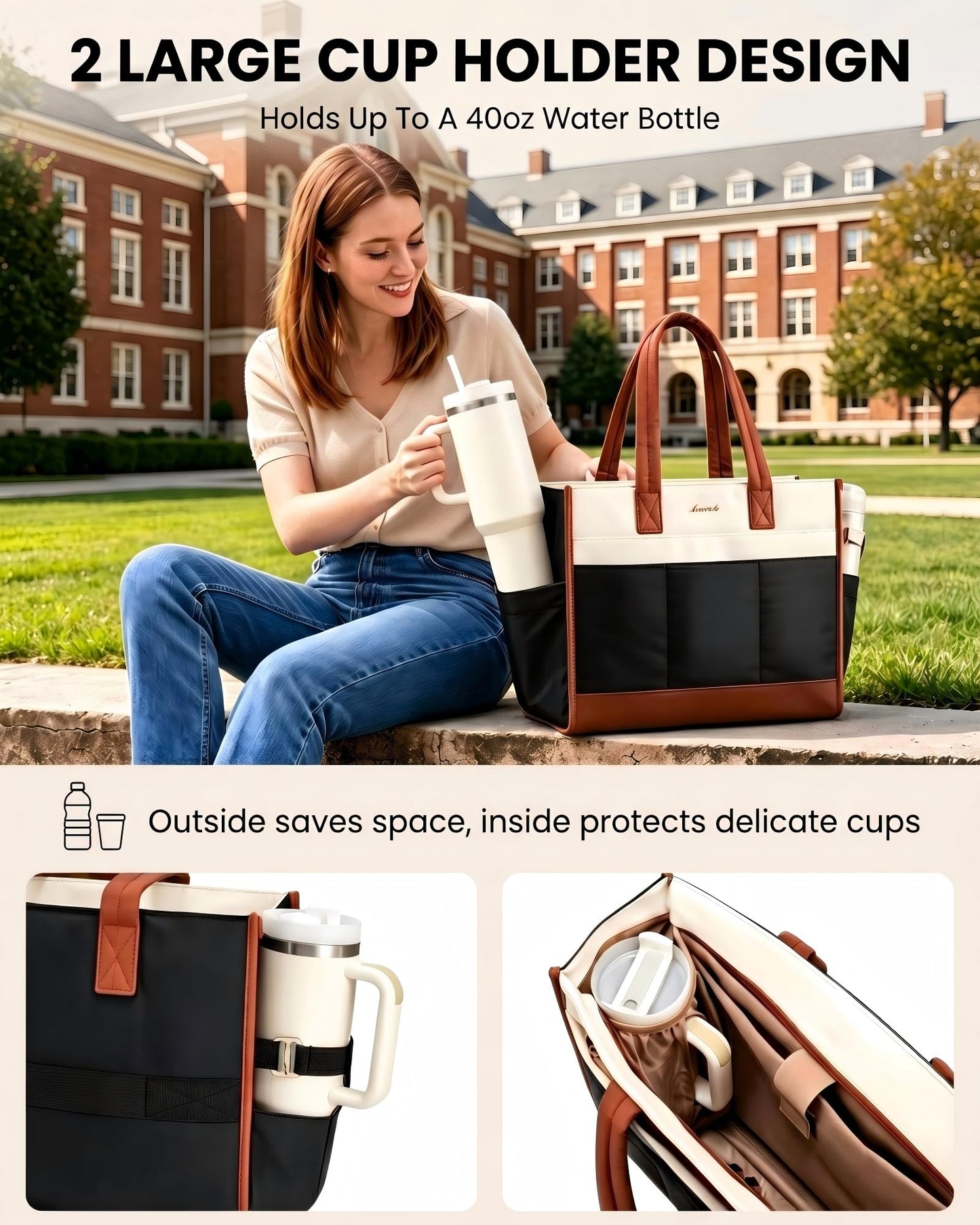 LOVEVOK Tote Bag for Women, Lightweight Puffer Work Handbag, 15.6 Inch Laptop Computer Purse for Nurse Teacher, 25L Quilted Travel Tote Shoulder Bag with Zipper for College Office Clinical Gym