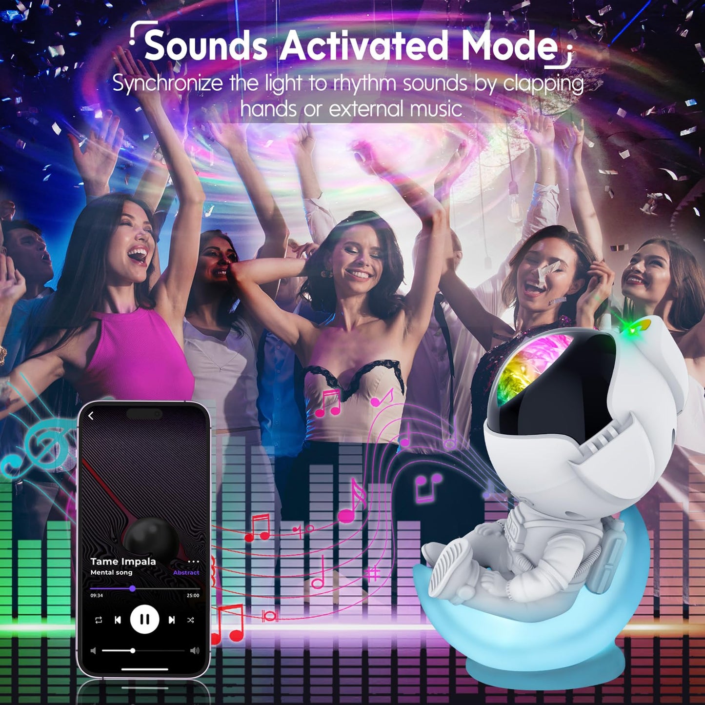 Rossetta Astronaut Galaxy Projector, Star Lights for Bedroom, Night Light Projectors with Timer and Remote, Kids Adults Room Decor Aesthetic, Gifts for Christmas, Birthdays