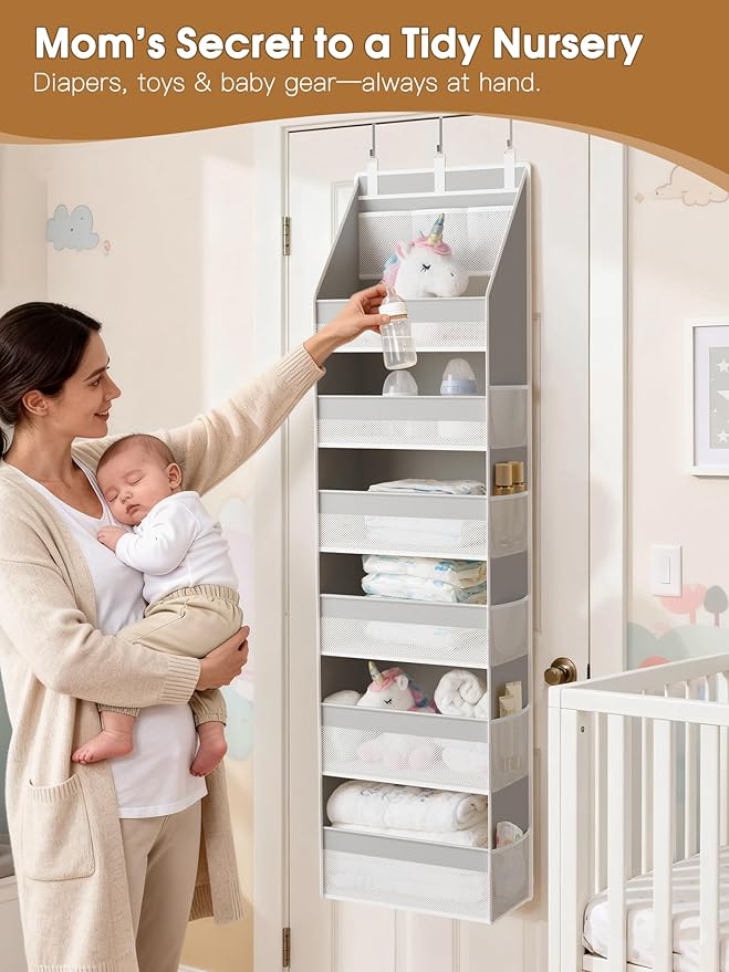 Criusia Over The Door Organizer, Heavy-Duty 6-Shelf Hanging Storage