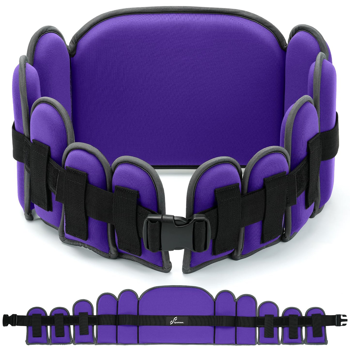 Sportneer Aqua Belt Water Aerobics Equipment: Swimming Belt Pool Exercise Equipment for Adults Aqua Float Belts with Adjustable Foam Blocks for Aquatic Fitness Training Low-Impact Workout Purple