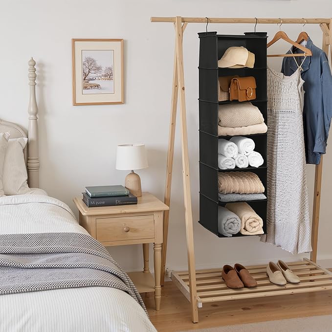 GRANNY SAYS 6 Shelf Hanging Closet Organizers and Storage, Collapsible Closet
