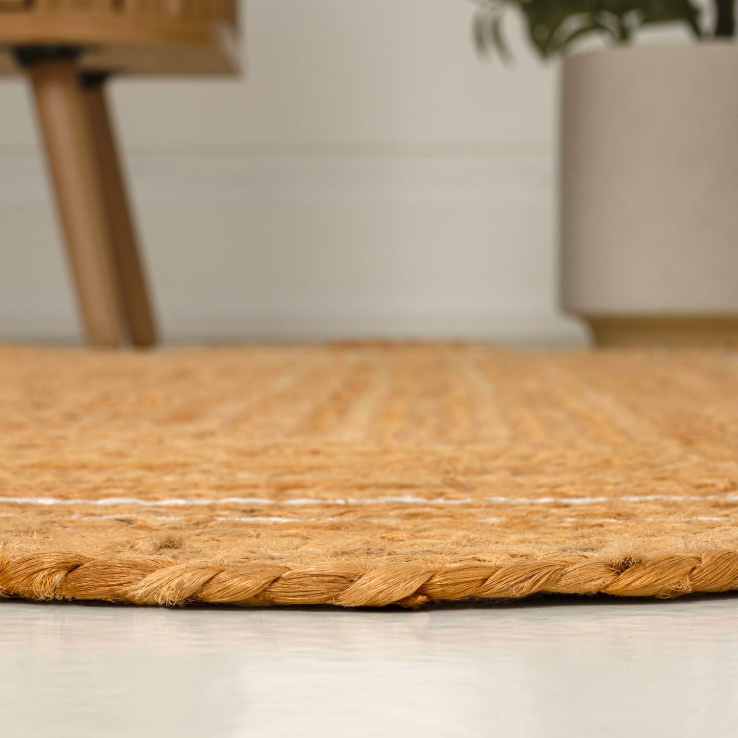 JONATHAN Y Seaside Cottage Scallop Edge Jute Natural/White Indoor Area Rug, 3x5, Farmhouse, Rustic, Cottage, Easy-Cleaning for Living Room, Bedroom, Kitchen, Non-Shedding (RNF200A-3)