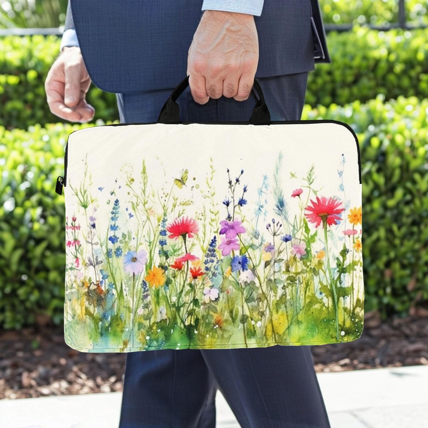 RUUHLJLET 15-Inch Laptop Sleeve – Stylish, Lightweight, Shockproof, Water-Resistant Case for Lenovo, HP, Dell, Asus Notebooks - Plant Flower