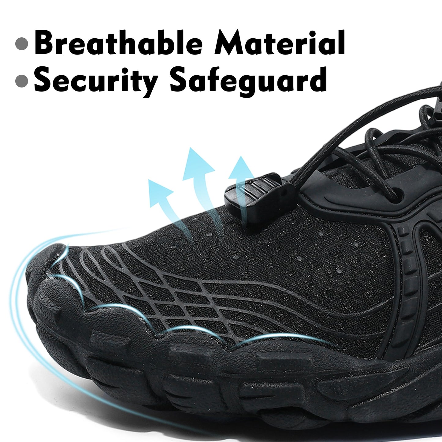 Black Barefoot Water Shoes for Women and Men - Quick-Dry Lightweight Swim Shoes for Beach,Pool,Hiking