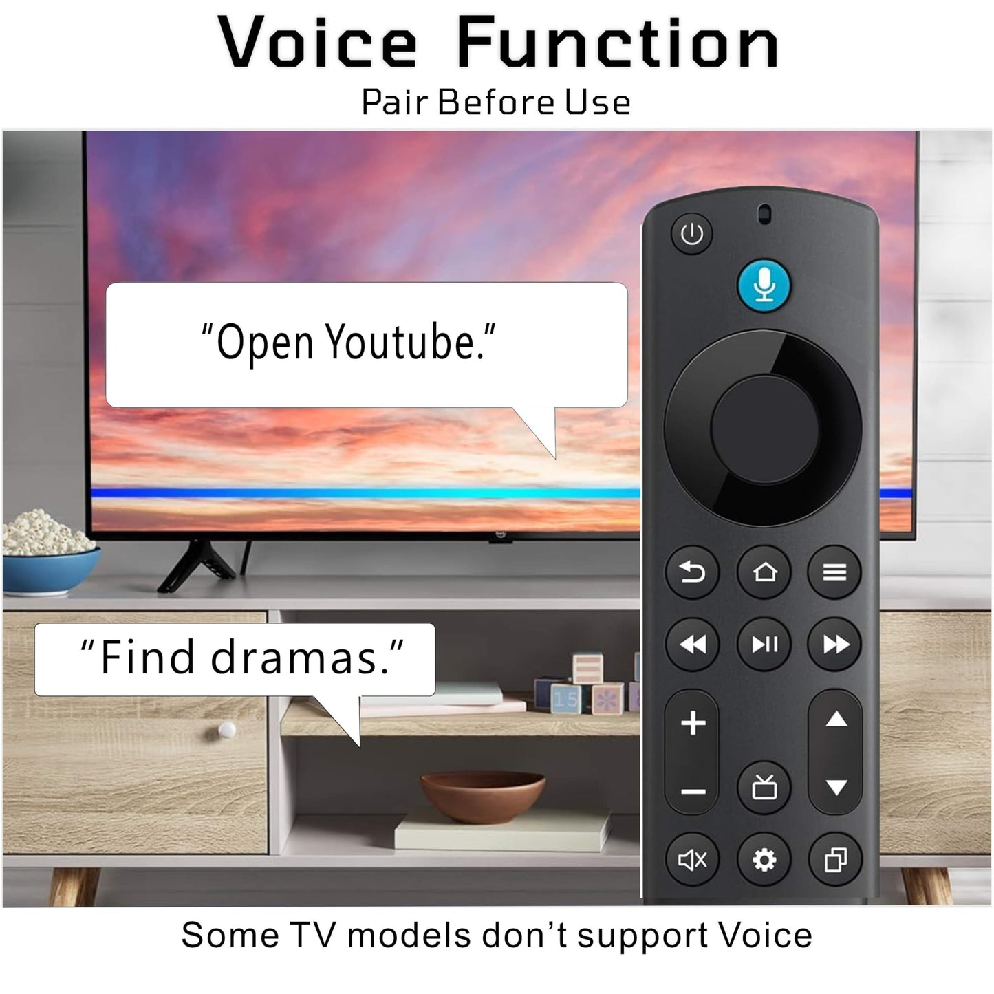 B Braince Smart Remote Compatible with Samsung Smart TV Remote Replacement 2025-2019, Voice Control remoto Samsung Smart tv, Mic, Bluetooth, Universal, Tizen OS, No Solar. 2-Year Warranty.