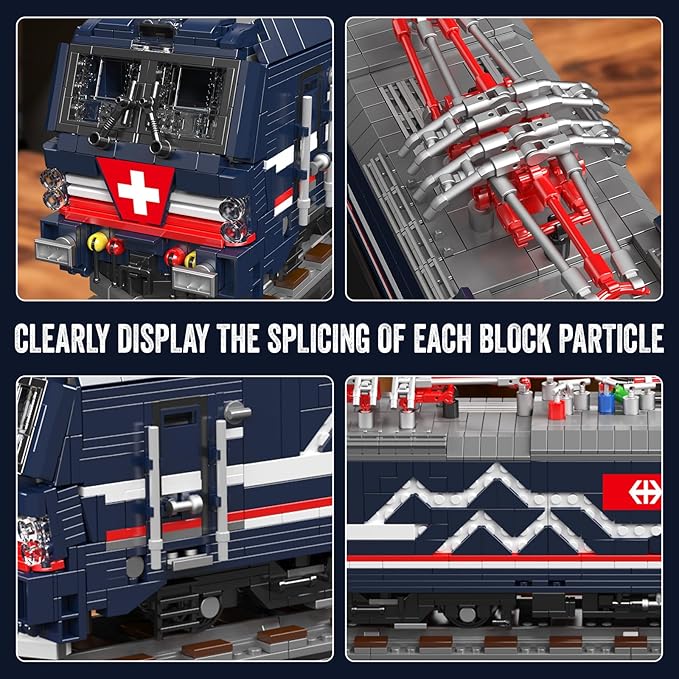 Mould King 12045 Train Model Kit 3072+ Pieces Vectron MS Electric Locomotive Building Set with Track APP/Remote Control City Train Construction Building Toys Collectible Gift for Adults and Teens