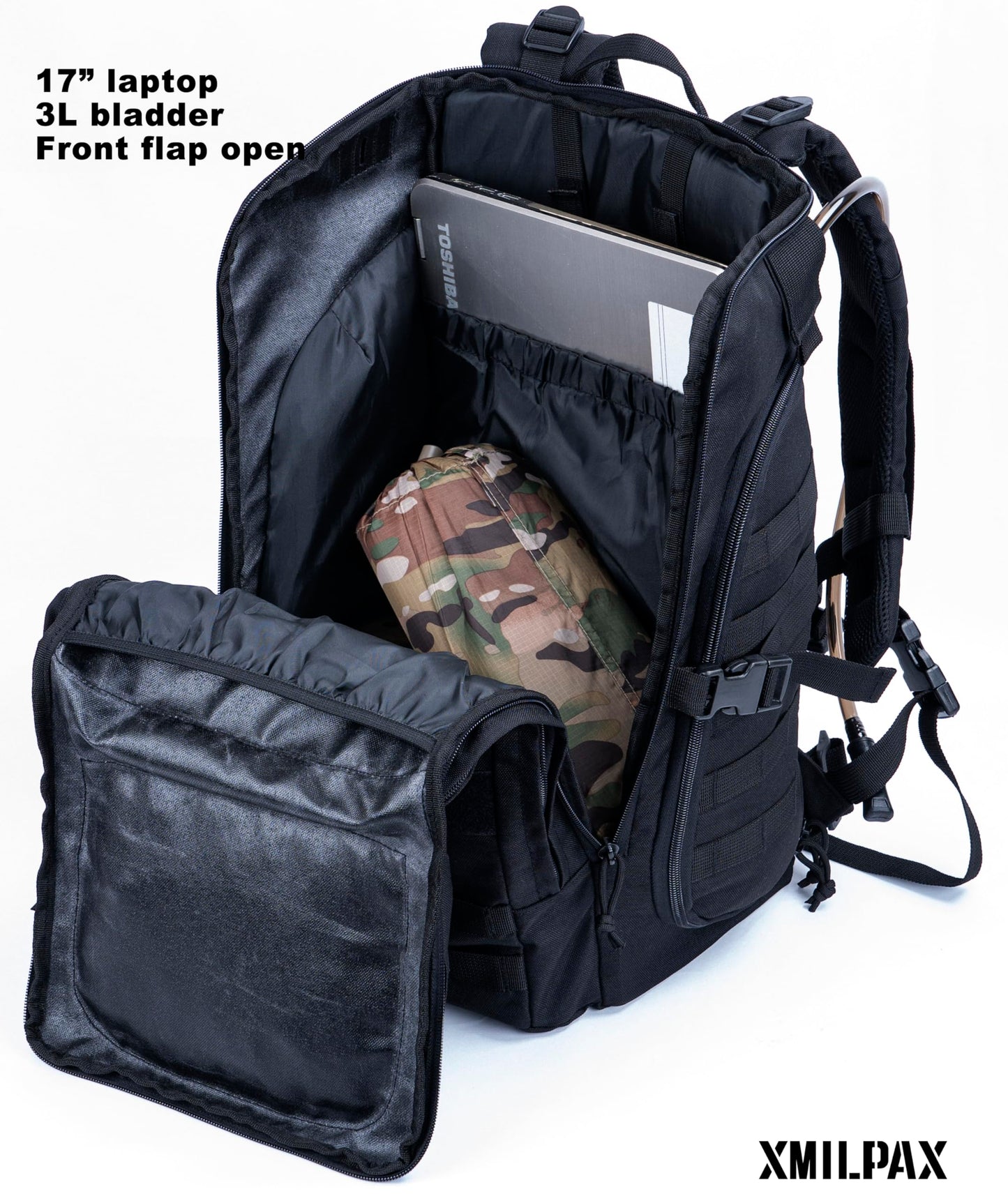 XMILPAX 35L Tactical Backpack Military Rucksack MOLLE Quick-Access Flap EDC Pack for Hiking Camping Travel Work Bugout Emergency