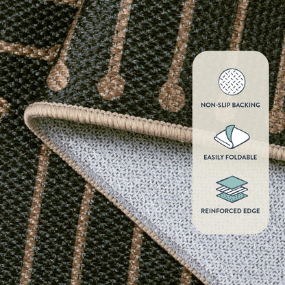 Lahome Neutral Geometric Outdoor Rug, 5x7 Black Living Room Dining Room Rug Indoor Outdoor Carpet, Farmhouse Rhombus Non Slip Non Shedding Carpet for Patio Deck Office Classroom