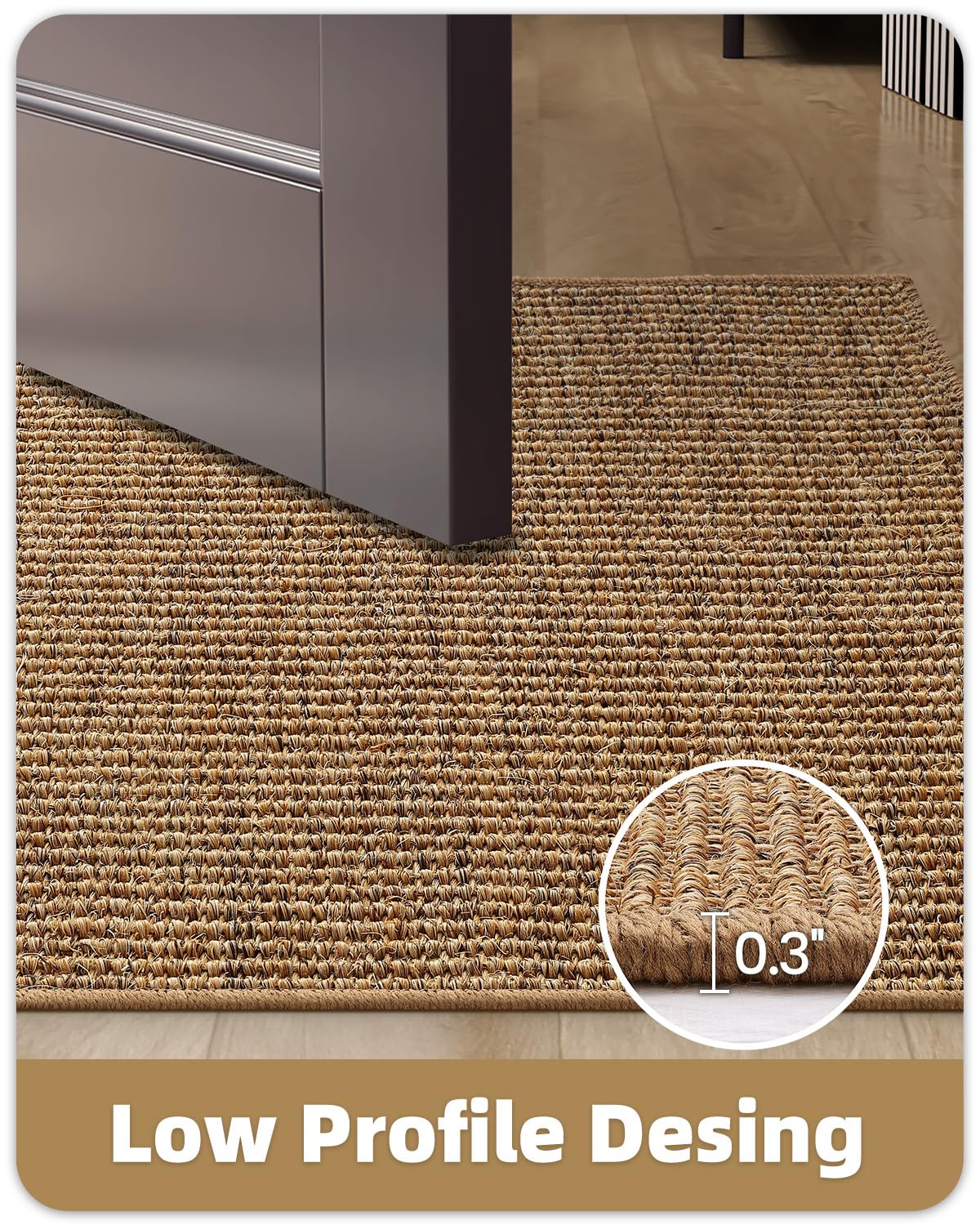 Color&Geometry Handwoven Jute Entry Rug - Natural Textured Front Door Mat 32"x48", Non-Slip Durable & Eco-Friendly Doormat for High-Traffic Entrance, Rustic Farmhouse Welcome Mat, Sisal Brown