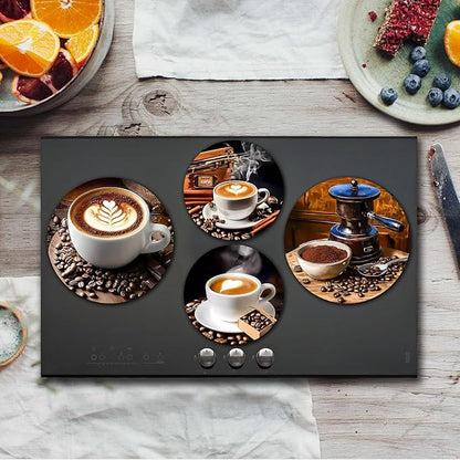 Coffee Stove Burner Covers, Dining Room Gas Stove Burner Covers 8 ＆10 Inches Stove Top Covers Electric Stove 4 Pcs Metal Stove Cover Gas Stove Top Covers, Cooktop Decorative,Home Kitchen Decorations
