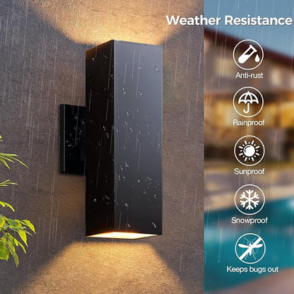 KIZON Smart Outdoor Wall Lights RGBCW Color Changing, Modern Dusk to Dawn Outdoor Sconce Lights Up and Down Lighting, Exterior Light Fixture for House Porch Garage, Works with Alexa, ETL Listed