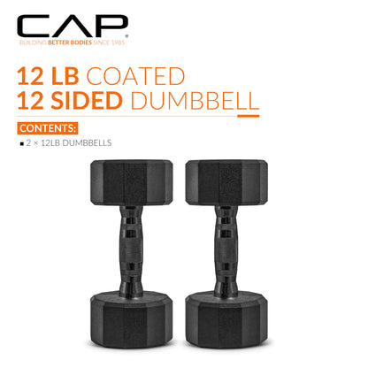 CAP Barbell Coated Dumbbell Weight | Multiple Options Pairs & Sets