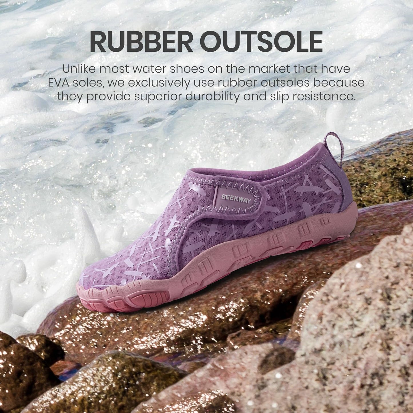 SEEKWAY Barefoot Water Shoes for Kids - Wide Toe Box and Quick-Dry Sand Shoes Toddler for Hiking Swim Beach Pool Kayak Sport Accessories, Camping Essentials Non-Slip for Boys Girls Sizes