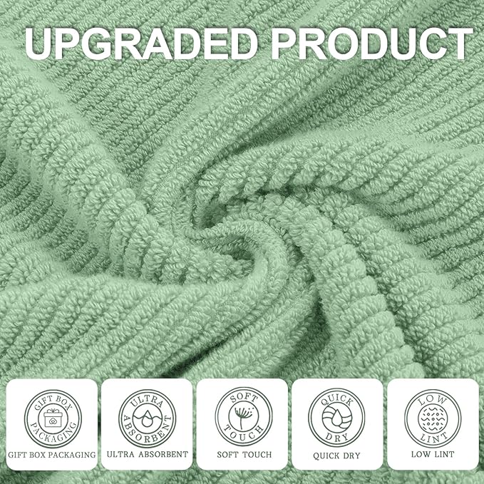 VOOVA & MOVAS Hand Towels for Bathroom Set of 4, Large 18" x 28", 100% Cotton |