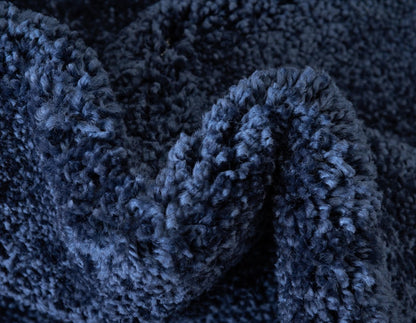 Unique Loom Solo Collection Area Rug - Calabasas (3' 3" x 5' 3" Oval, Navy Blue)