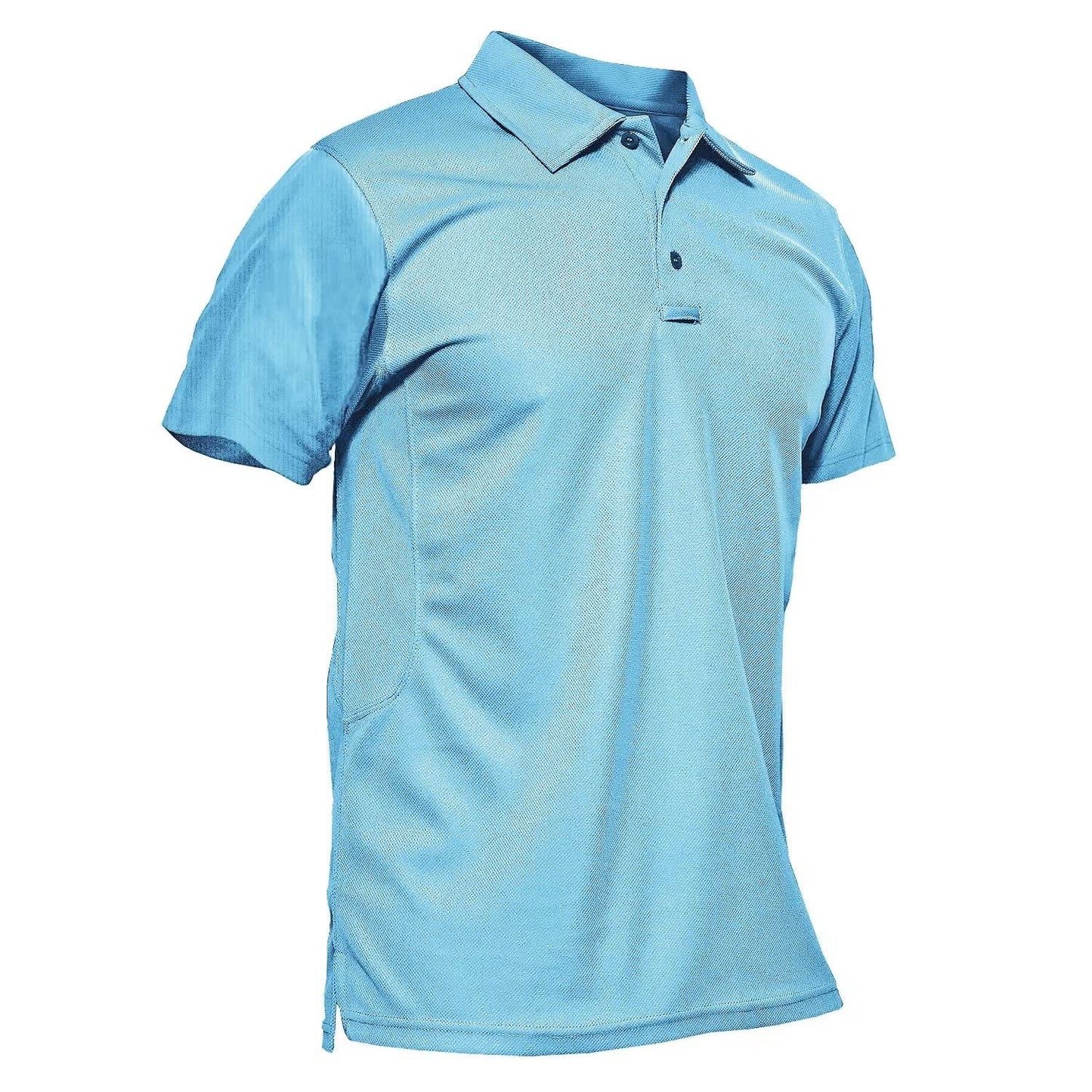 MAGCOMSEN Mens Polo Shirts Short Sleeve Golf Shirts Work Shirts Quick Dry Shirts Summer Tactical Shirts Sky Blue L