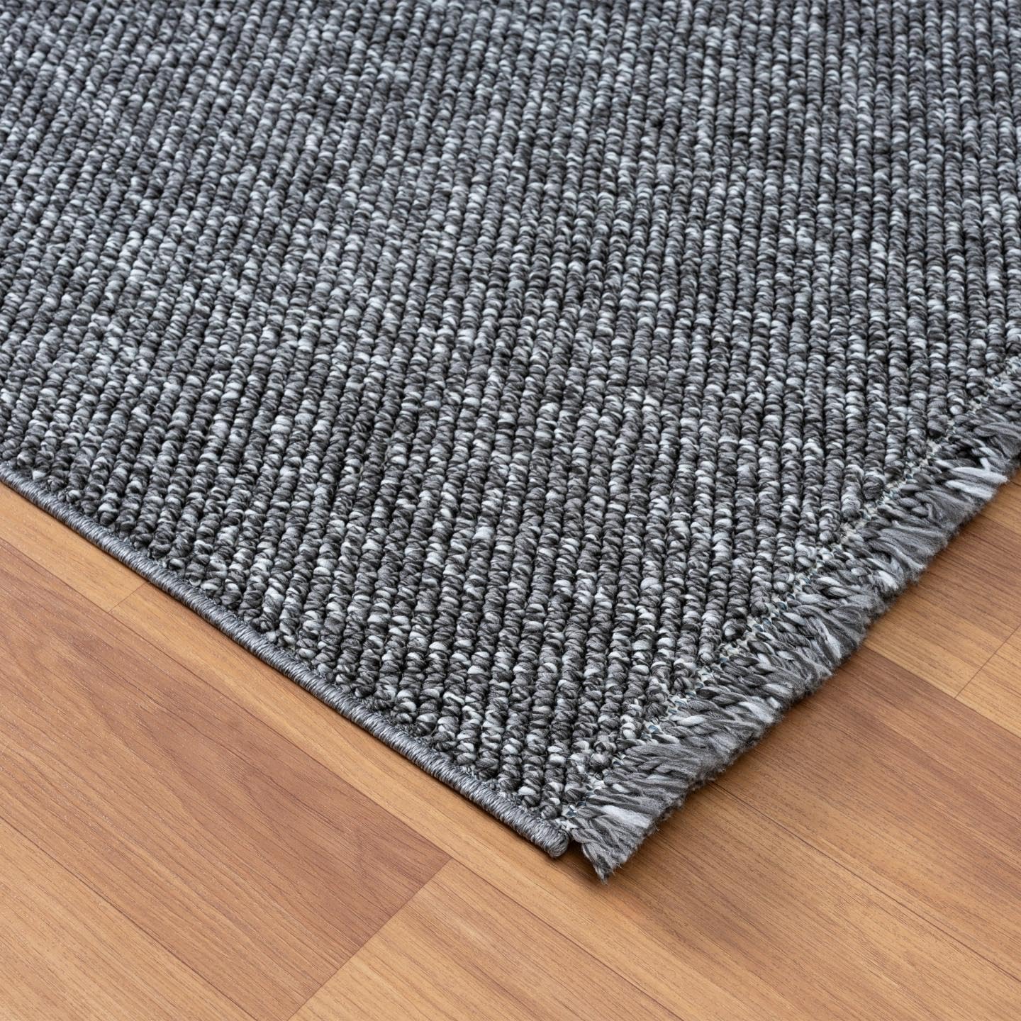 LUXE WEAVERS Solid Machine Woven Smoke 8x10 Area Rug, Indoor Stain-Resistant Carpet