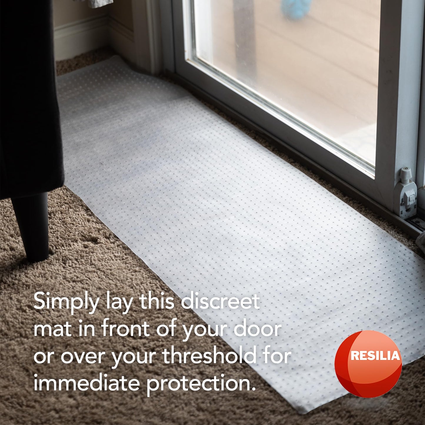 HugsandTails Pet Carpet Protector - Doorway Damage Deterrent and Scratch-Stopper for Cats, Dogs, and Pets, Heavy-Duty PVC Runner, Cut to Fit, Clear, 15 Inches x 48 Inches, Made in The USA