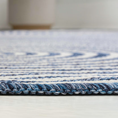 JONATHAN Y Geometric Arch Stripe Indoor Outdoor Area Rug 5X8 Cream/Navy, Margot Modern for Backyard, Patio, Porch, Easy-Cleaning, High Traffic, Pet-Friendly, Non-Shedding (SHP201C-5)