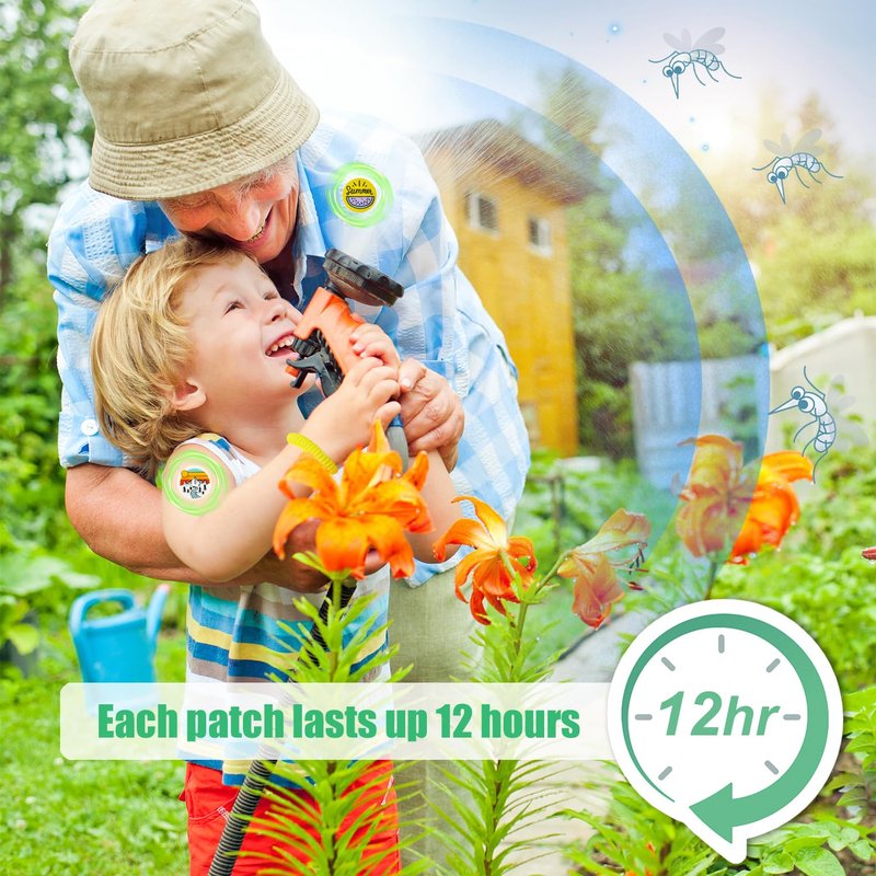 Mosquito Repellent Stickers, 300 Pack for Kids & Adults, Outdoor/Indoor, Natural Plant-Based, 6 Mosquito Bracelets Included