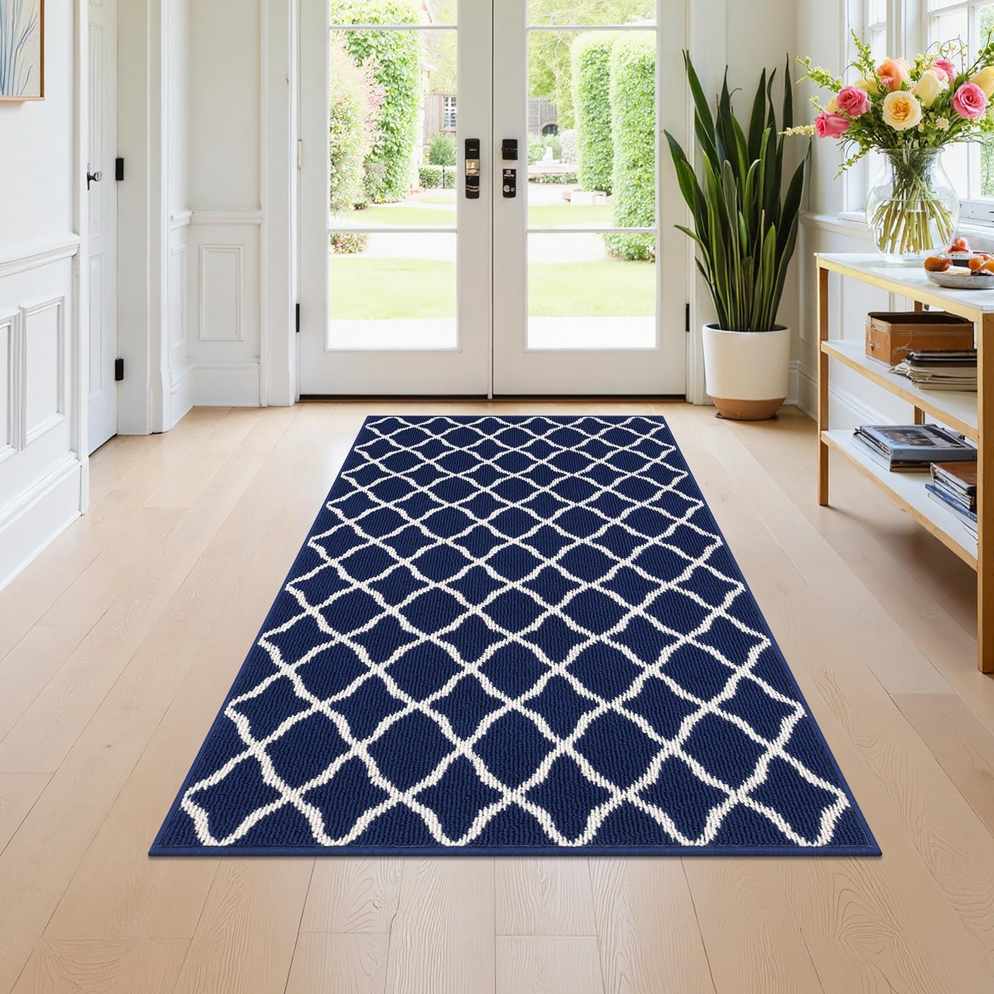 SHACOS Large Door Mat 3'x5' Indoor Washable Front Door Mats, Navy Blue