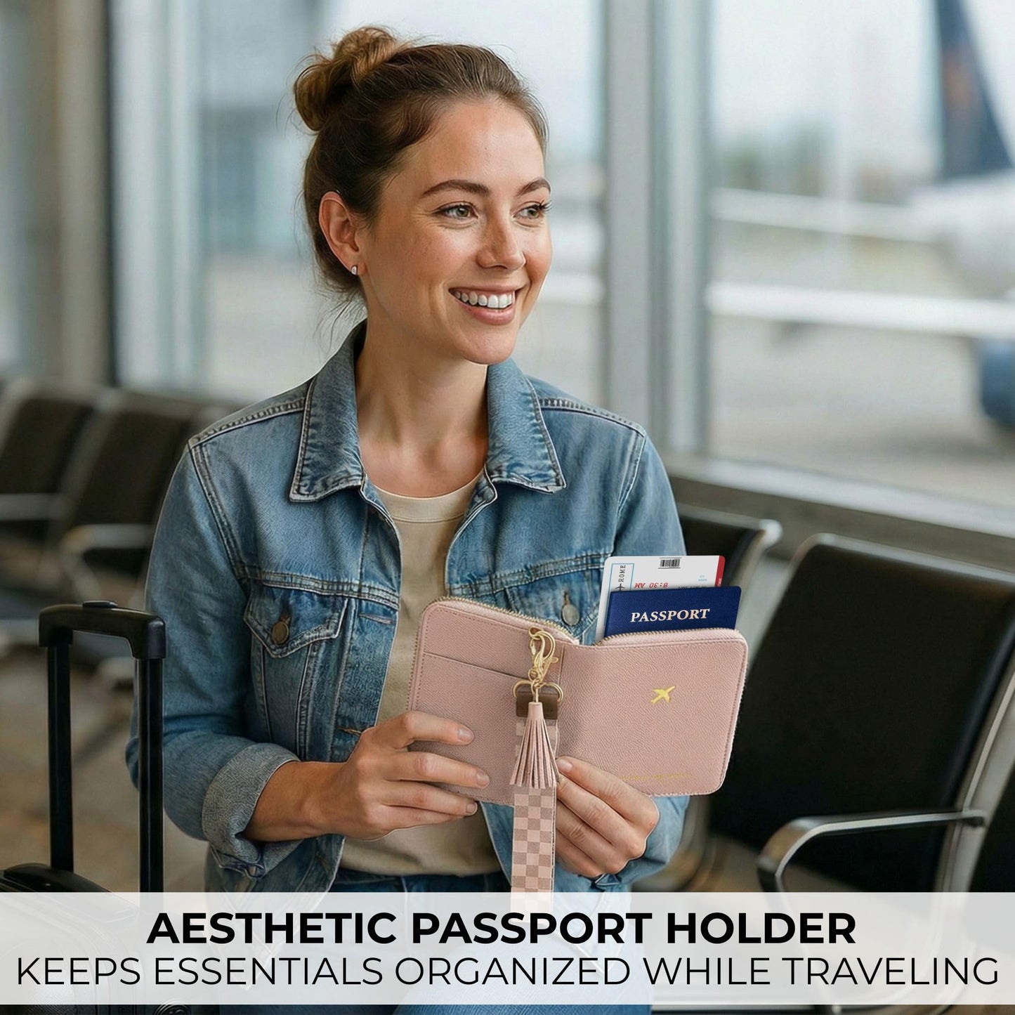 Beautiful Passport Holder for Travel with Wristlet Strap - All-in-One Wallet for Women with Card Slots and Tassel Keychain - Perfect RFID Blocking Case to Keep Your Travel Documents Organized & Safe