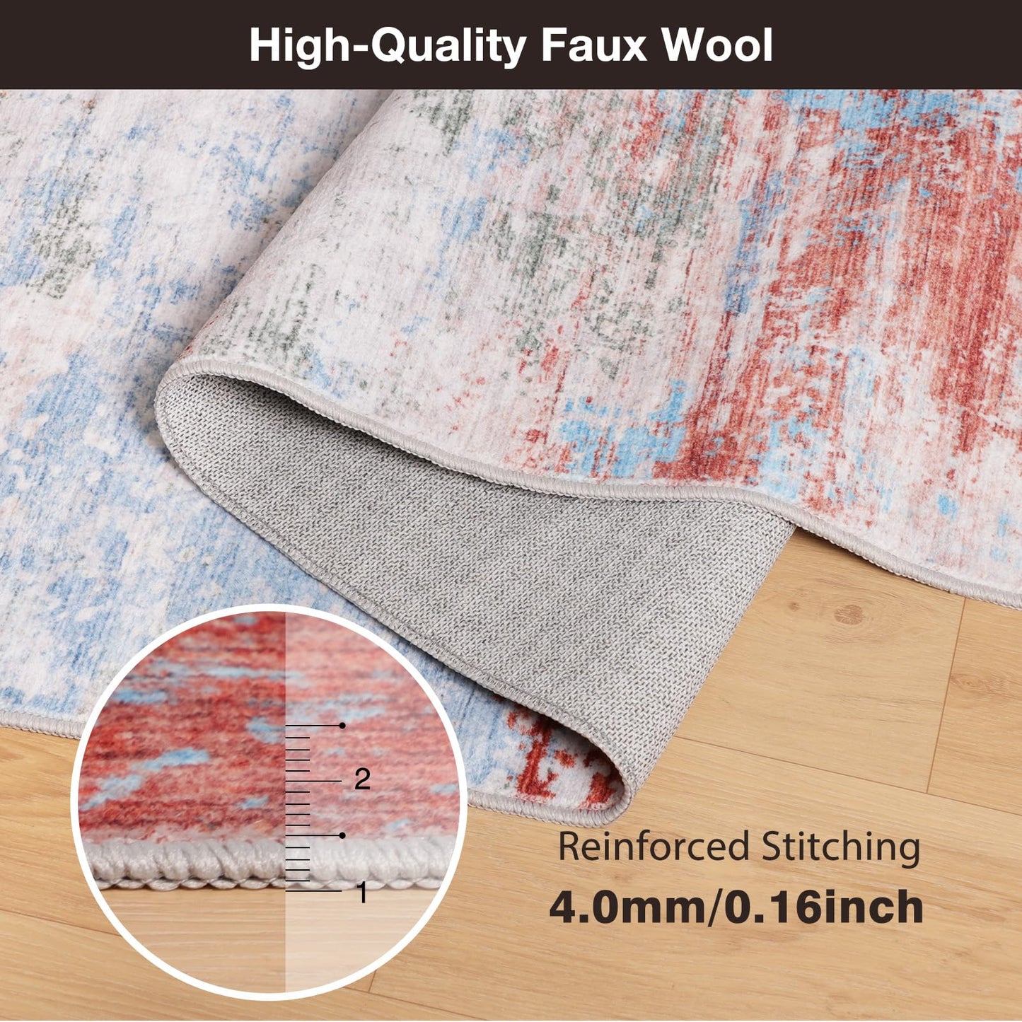40"x50" Modern Abstract Office Chair Rug, Easy to Clean Computer Chair Rug, Under Desk Rugs for Home Office, Desk Rugs for Rolling Chairs, Floor Mat for Hardwood Floors, Desks Carpet for Tile Floor