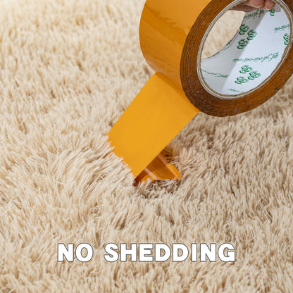AAFKK 8x10 Area Rugs for Living Room, Fluffy Shaggy Rug Soft Carpets, Big Rugs for Bedroom Nursery Kids Room Dorm Home Decor Aesthetic, Light Tan
