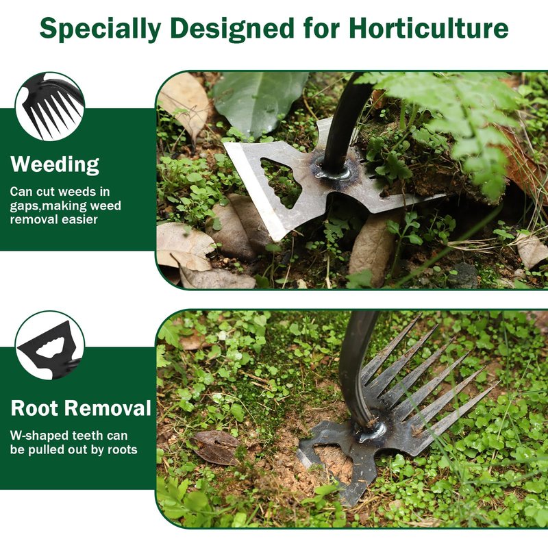 Pnylqo Weed Remover Tool,Portable Garden Weeder Tool,2026 New Gardening Weeding Tools,for Garden Hand Tools for Vegetable Gardening Backyard Farm Planting & Uprooting Weeding Tool (6 Teeth)
