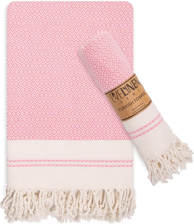 Evelynen Turkish Hand Towels for Bathroom & Kitchen Towels Decorative Set of 2