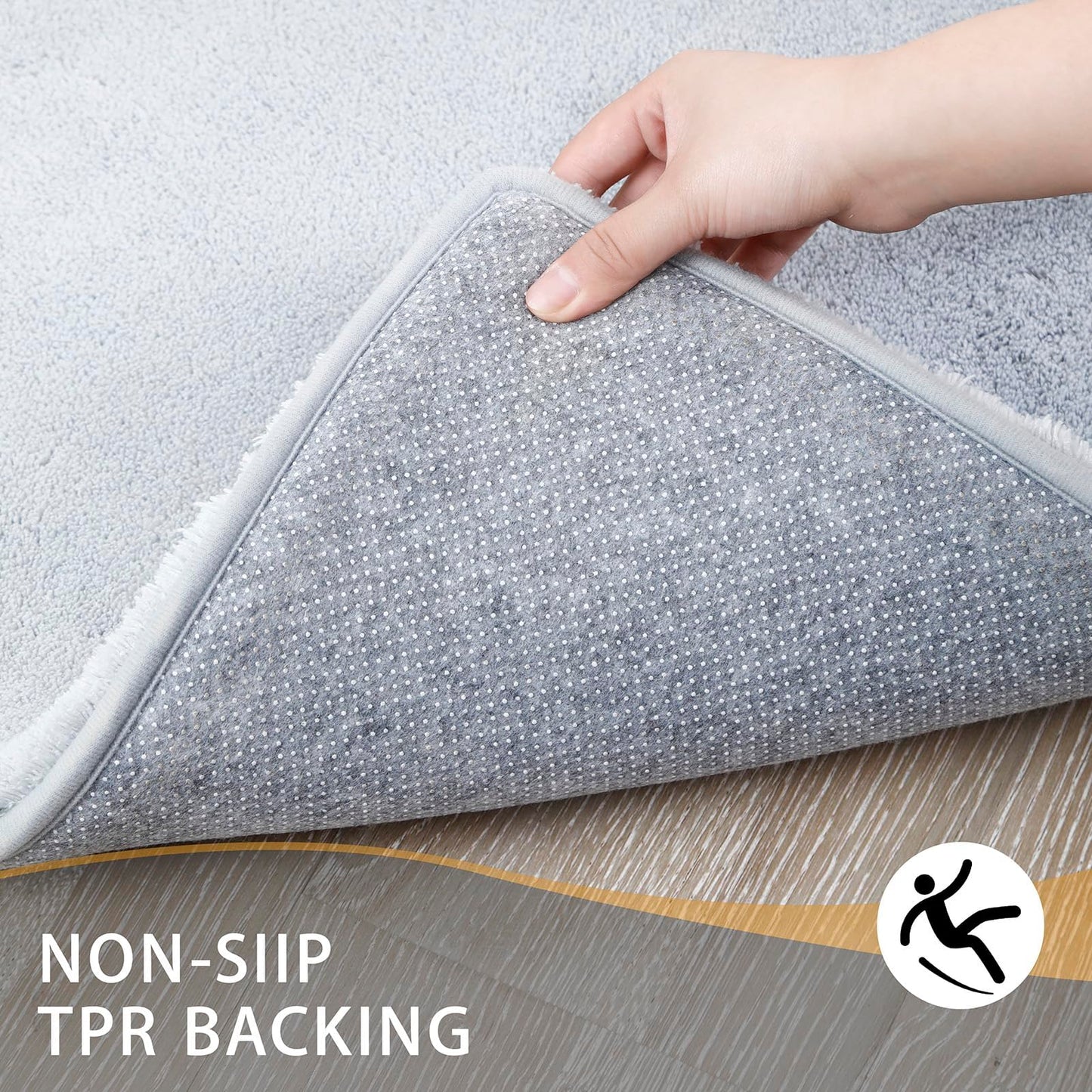 MINIDEAR Bathroom Rugs Sets 2 Piece - Thick Memory Foam Bath Mat, Ultra Soft, Plush Fluffy, Non-Slip, Quick Dry, Absorbent Washable Mat for Tub, Home Decor (24x17 & 32x20 Inch, Light Gray)