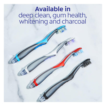 Colgate 360 Vibrate Charcoal Battery Operated Toothbrush Pack, Soft with 1 AAA Battery Included, Black, 2 Count