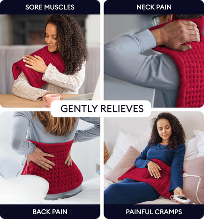GENIANI Electric Throw - XL Electric Heating Pad for Back Pain & Cramps Relief, Birthday for Women Men Auto Shut Off, Machine Washable, Heat Pad for Neck & Shoulder, 12×24", Tabby Gray