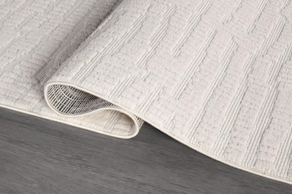 Luul Home Modern Micro Loop Indoor Area Rugs for Living Room Bedroom Kitchen Geometric Pebble White 8x10 Luxury Durable Low and High Pile Non-Shedding Stain Resistant Soft Area Carpet 8 x 10