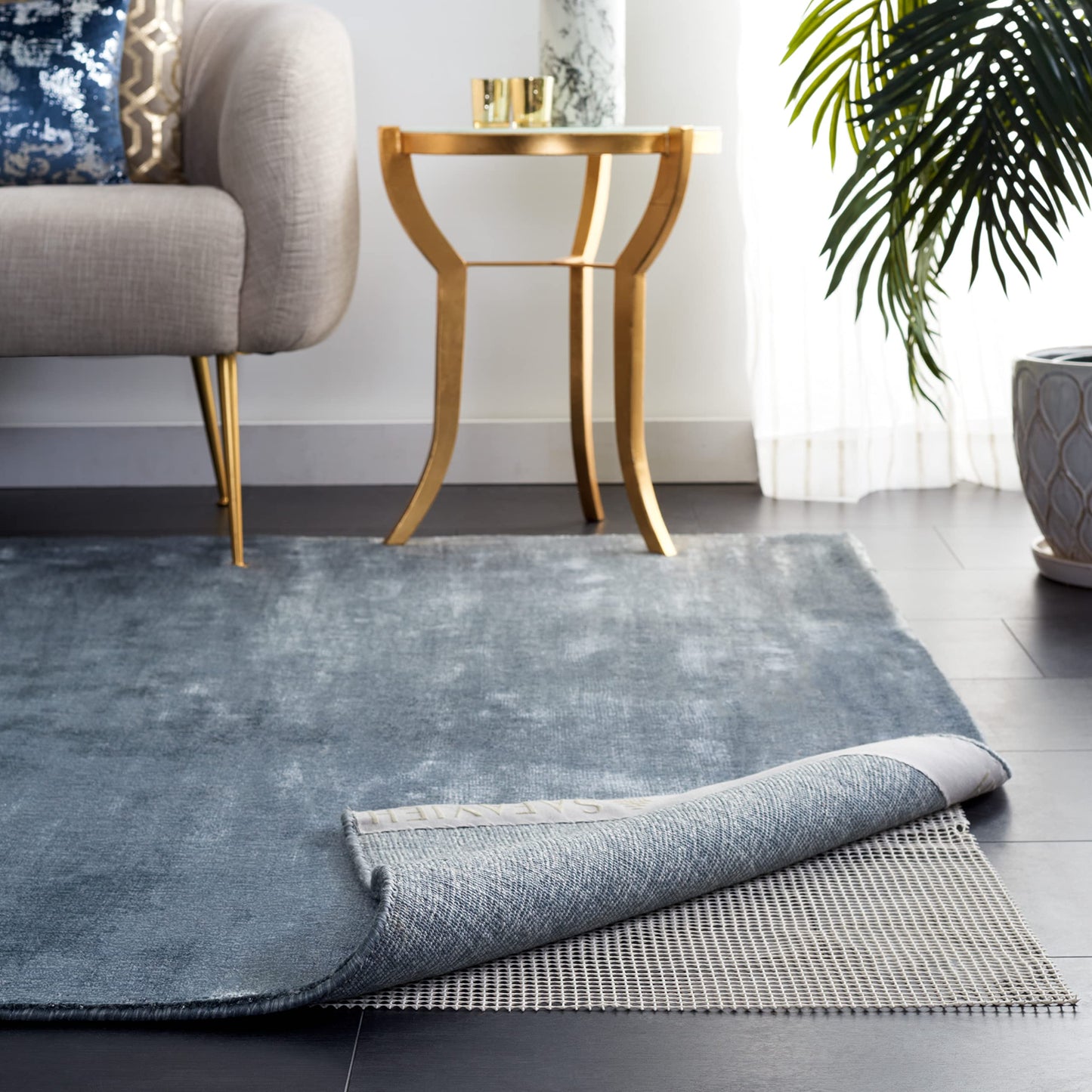 SAFAVIEH Non Slip Anti Skid Grippy Stay in place Rug Pad Under Carpet, Stable on all Hard Floors (6' x 9')