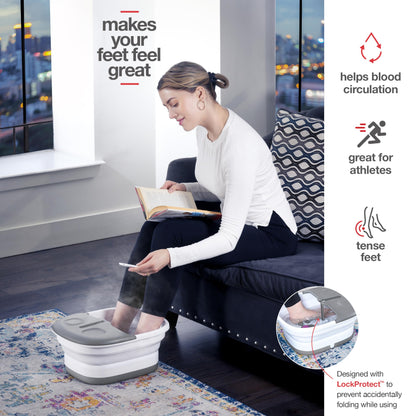 Medical king Foot Spa with Heat and Massage and Jets Includes A Remote Control A Pumice Stone Collapsible Massager with Bubbles and Vibration
