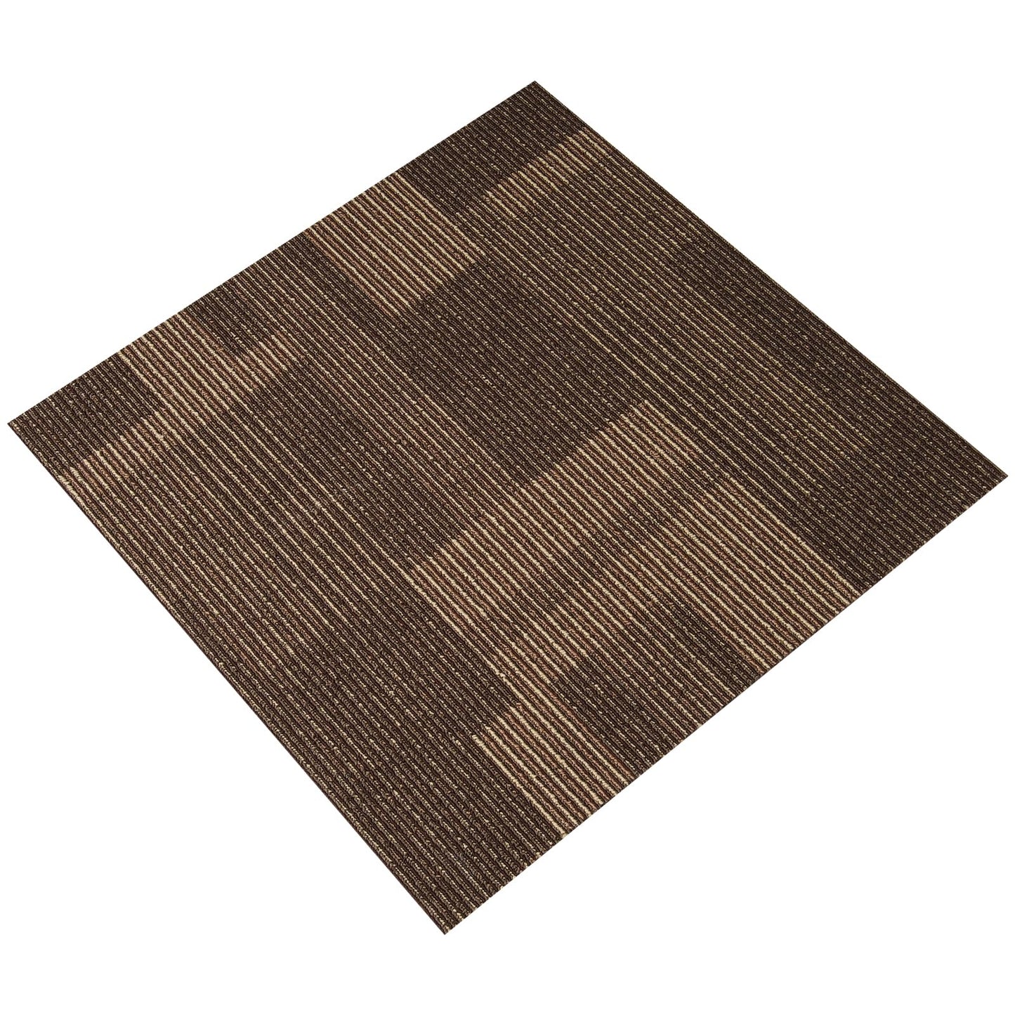 VEVOR Carpet Tiles Reusable, 24 PCS, 24"x 24", Squares Soft Padded Carpet, Carpet Floor Tiles Easy DIY for Bedroom Living Room Indoor Outdoor (Mixed Brown, 96 sqft/Box)