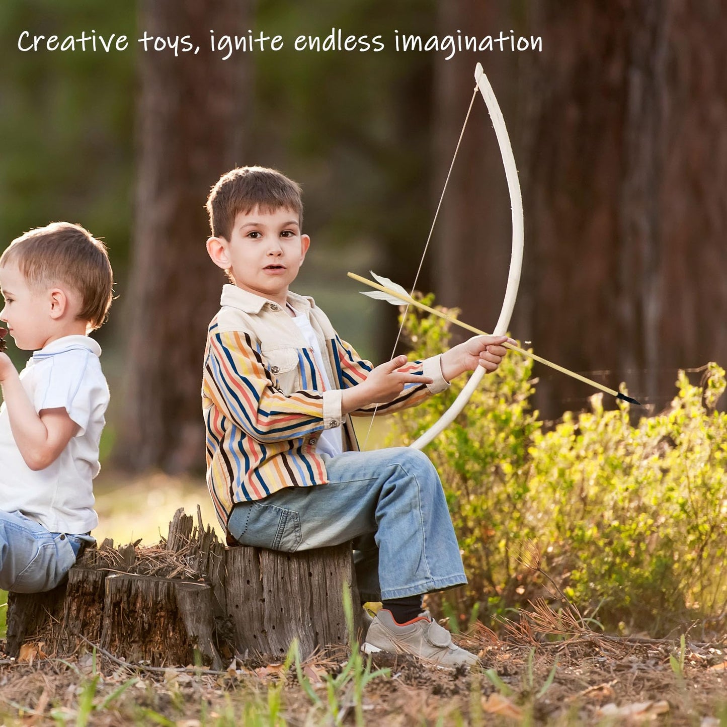 Basbon 8 Pcs Wooden Feather Arrows Soft Rubber Tips, 17 Inch Handmade Wooden Toy Arrow for Kids and Beginners, Archery Bows Outdoor Play Cosplay Costume Decoration