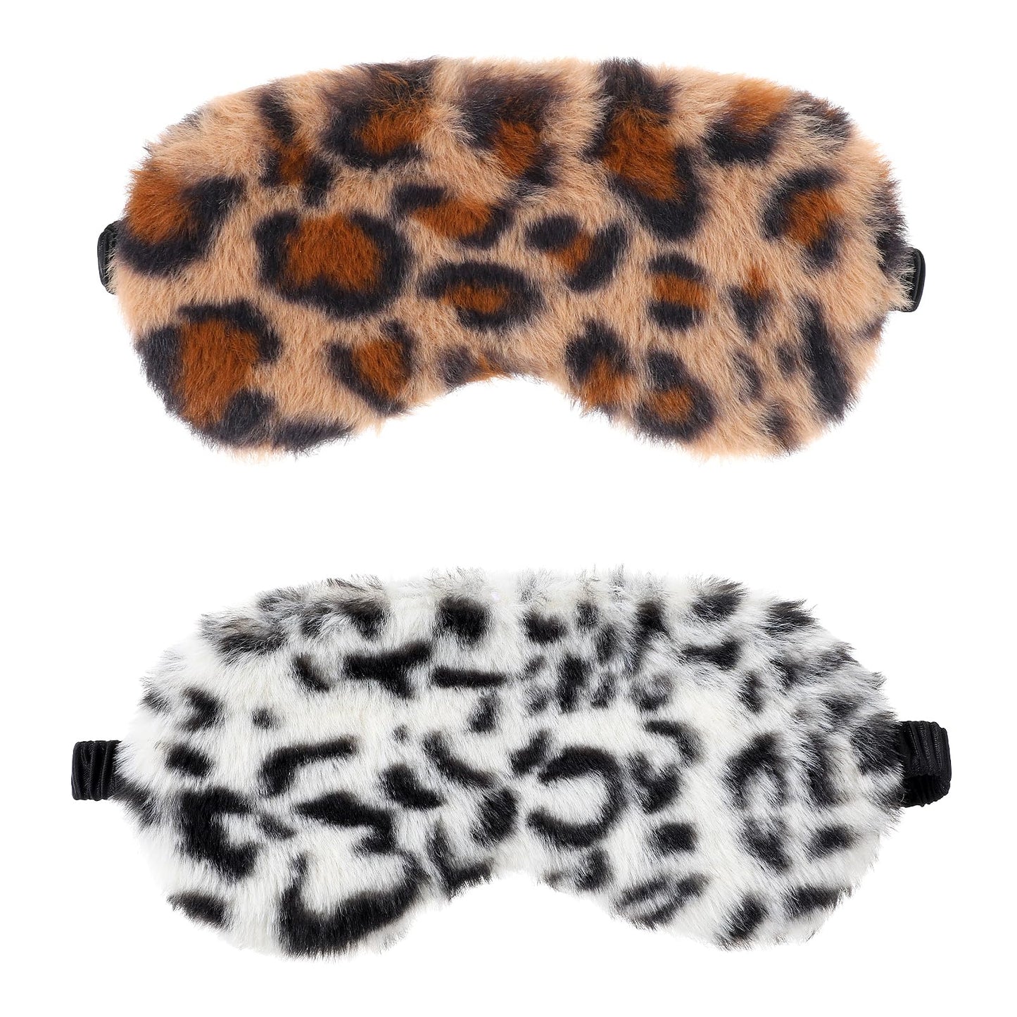 2 Pack Plush Sleeping Eye Mask Soft Plush Eye Mask Fuffy Eye Cover Comfortable Sleep Mask Blindfold Rainbow Faux Fur Eye Shade for Women, Men and Kids Travel Nap Sleeping 565488_2_3pL1H9vJ3
