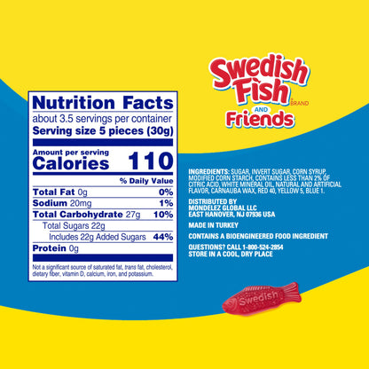 SWEDISH FISH and Friends Soft & Chewy Candy, Bulk Candy, 12-3.59 oz Bags