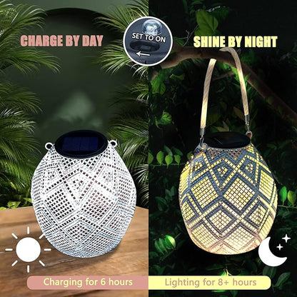Solar Light, Outdoor Lanterns for Patio Waterproof , Geometric Outdoor Solar Lanterns for Porch, Yard, Deck, Lawn, Backyard, Patio, Tabletop, Pathway