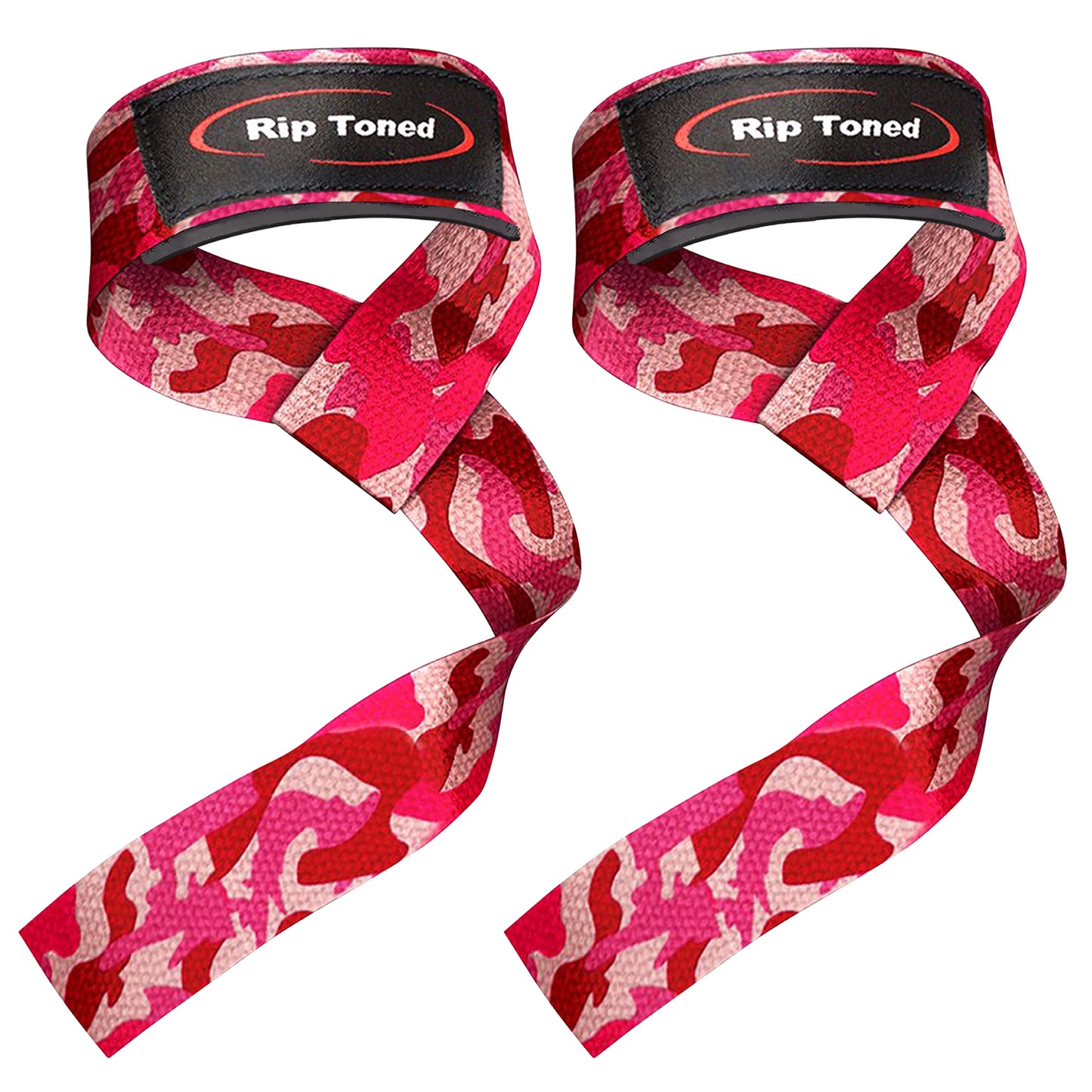 Rip Toned Lasso Lifting Straps for Weightlifting, 23¼" Padded, Pink Camo