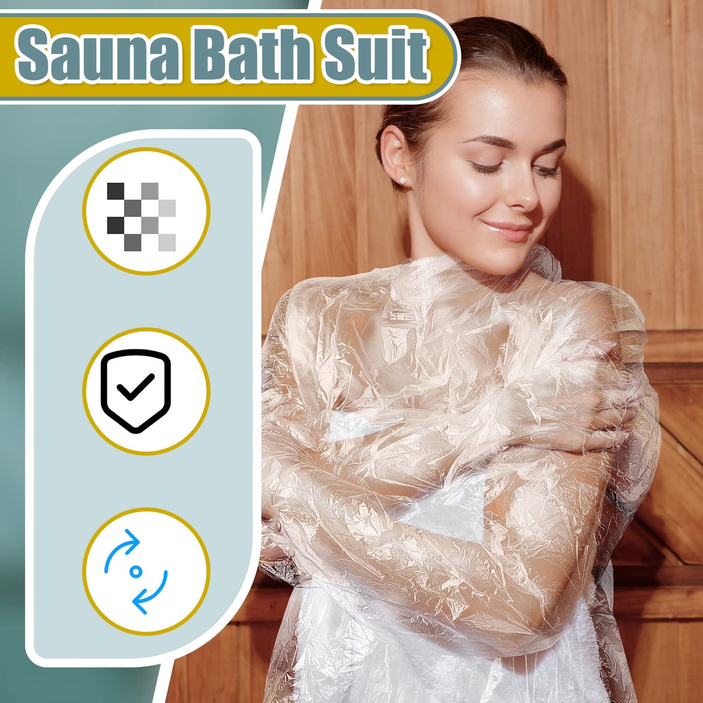 Xtinmee 20 Pcs Disposable Body Wraps PE Sauna Bath Suit Plastic Body Sauna Wrap for Spa Bathtub Men Women Weight Loss Detox