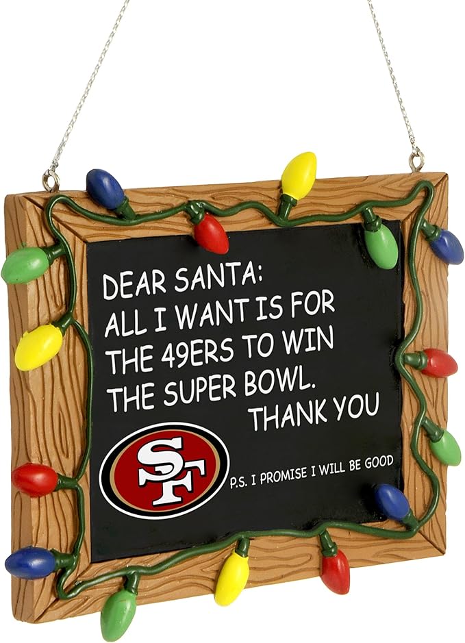 NFL Resin Holiday Christmas Chalkboard Sign Ornament