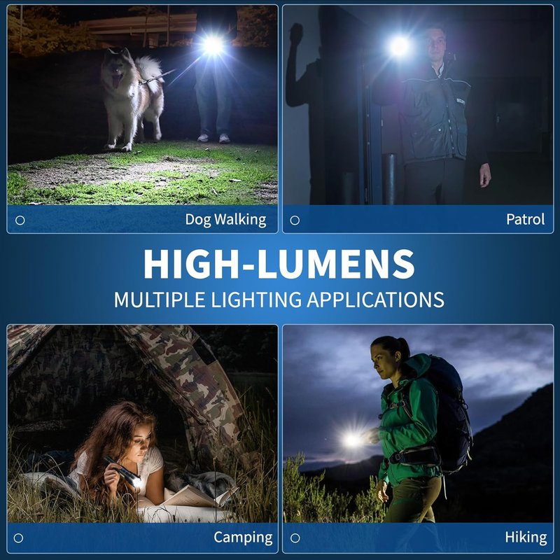 Rechargeable LED Flashlight - 99,000 LM Super Bright High Lumens | Waterproof Handheld Flashlights (2 Pack)