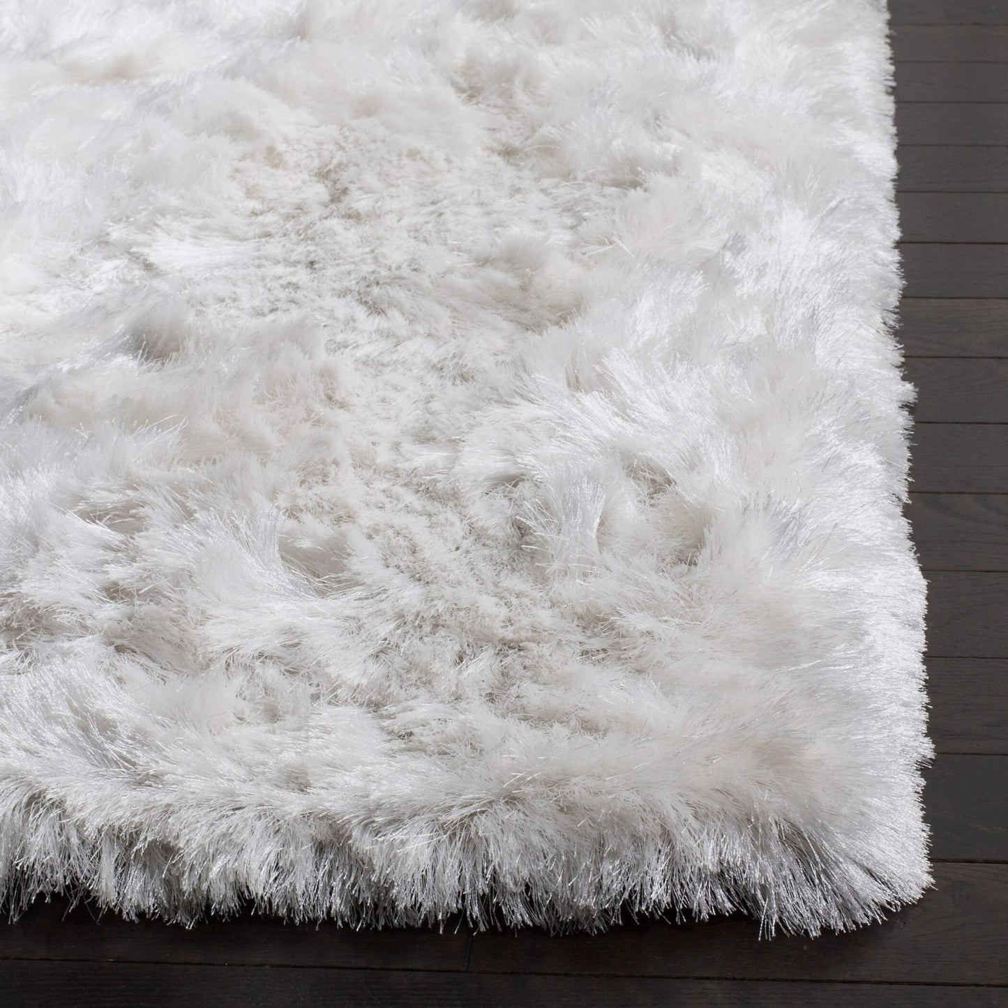 SAFAVIEH Ocean Shag Collection Area Rug - 8' x 10', Ivory, Handmade Solid, 2.4-inch Thick Ideal for High Traffic Areas in Living Room, Bedroom (OCG101A)