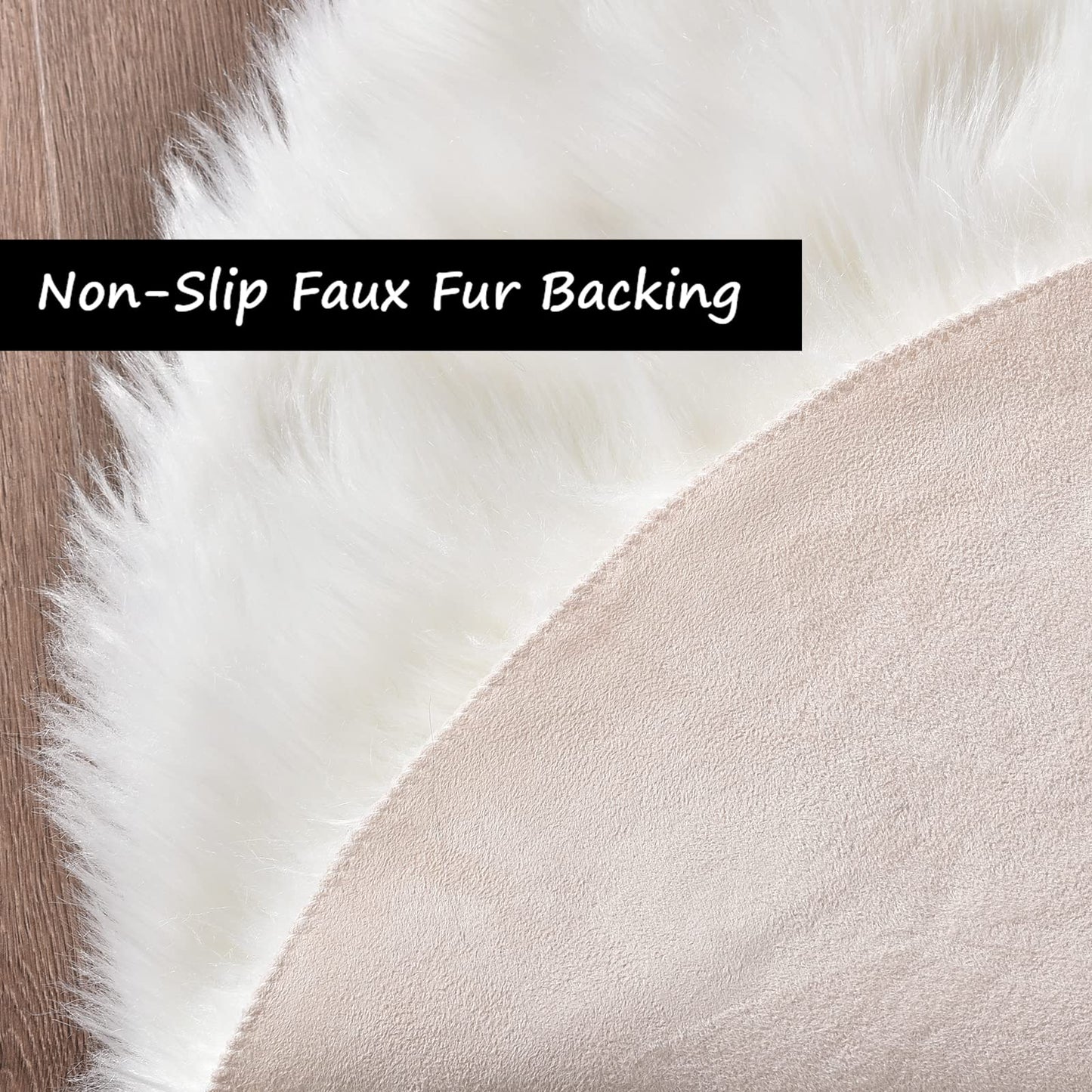 Goolela White Fluffy Faux Fur Rug for Bedroom Faux Sheepskin Rug 2x3 White Fuzzy Furry Bedside Carpet Dining Room Playroom Dorm Small Washable Rectangle