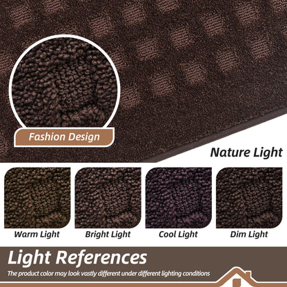 BEQHAUSE Dirt Trapper Door Mats 24"x36", Non-Slip Waffle Doormat Indoor Entrance Low-Profile, Dirt Resist and Absorbent Entryway Rugs Washable Inside Welcome Floor Mat for Front Back Door, Dark Brown
