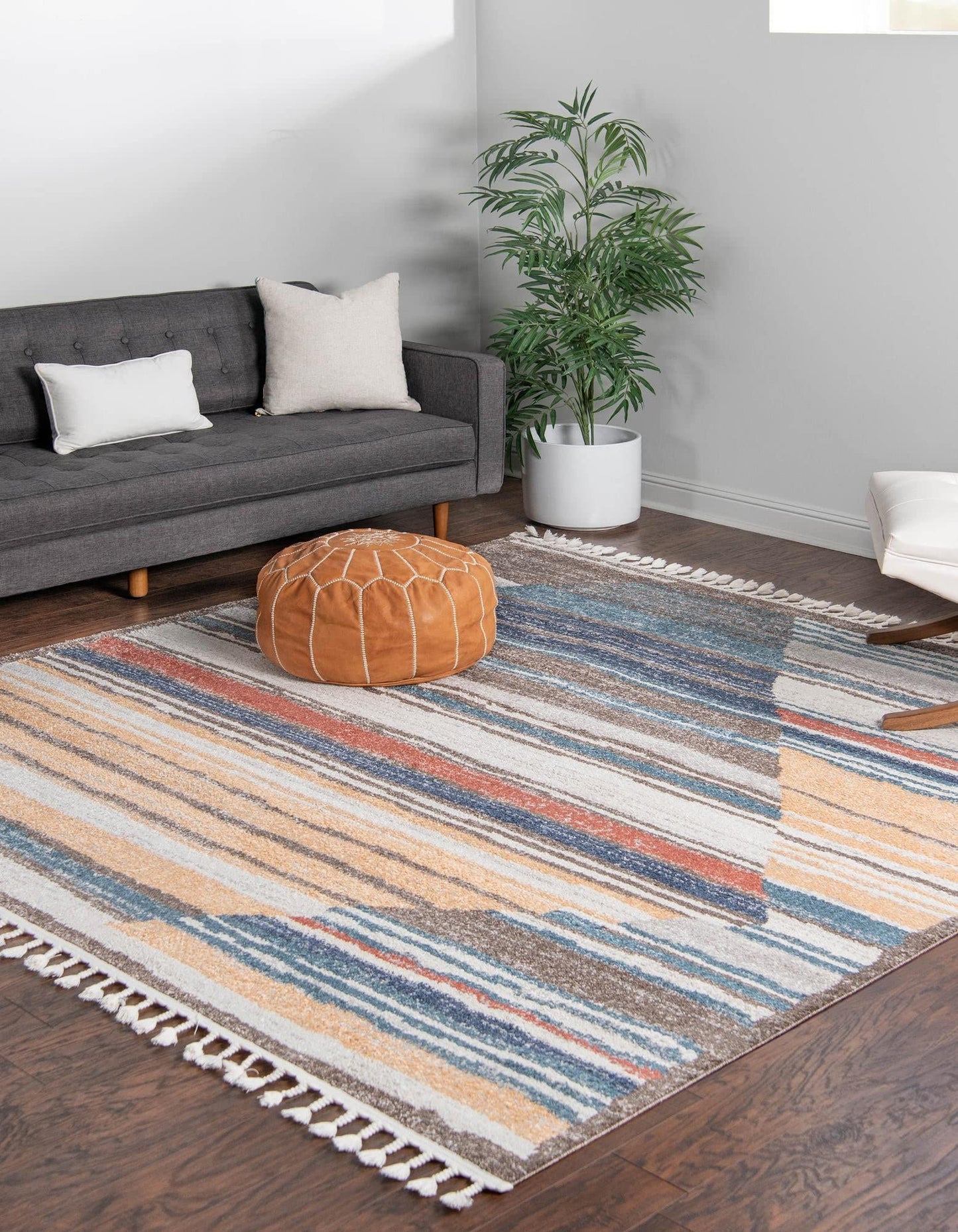 Unique Loom Aramis Collection Area Rug - Zoe (Square 12' 0" x 12' 0", Multi/Blue)